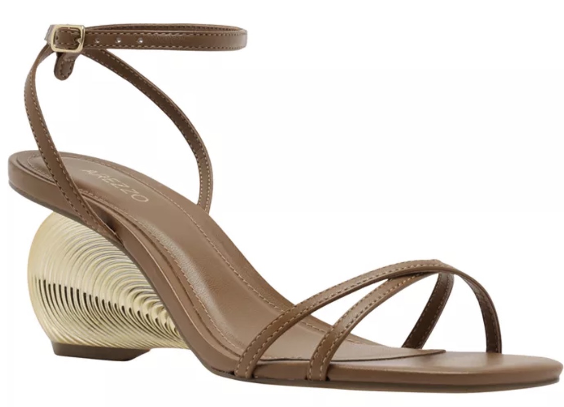 gold wedge brown sandals